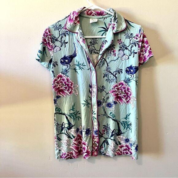 SOMA Floral Print Button Down Pajama Top Size XS - Picture 1 of 4